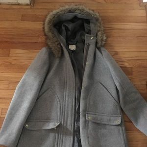 J Crew gray stadium jacket